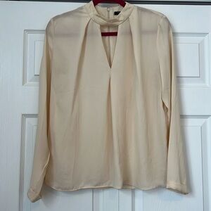 Ivory sheer Shirt with cutout details